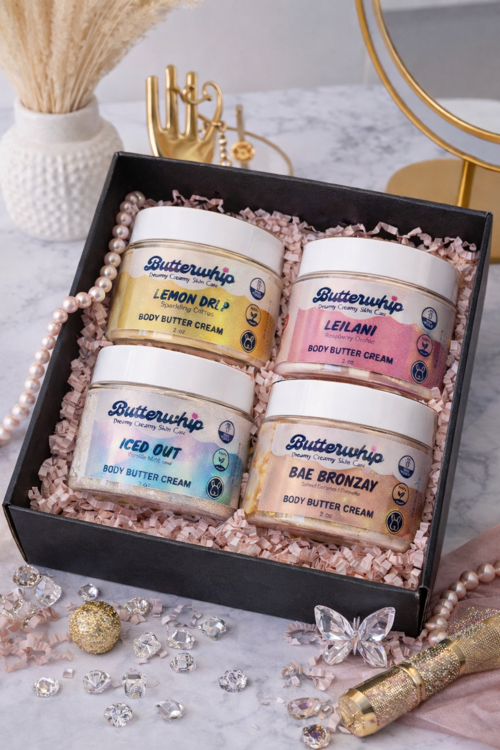 Butterdrip Glam Shimmer Body Butter Cream - Mini Bundle
