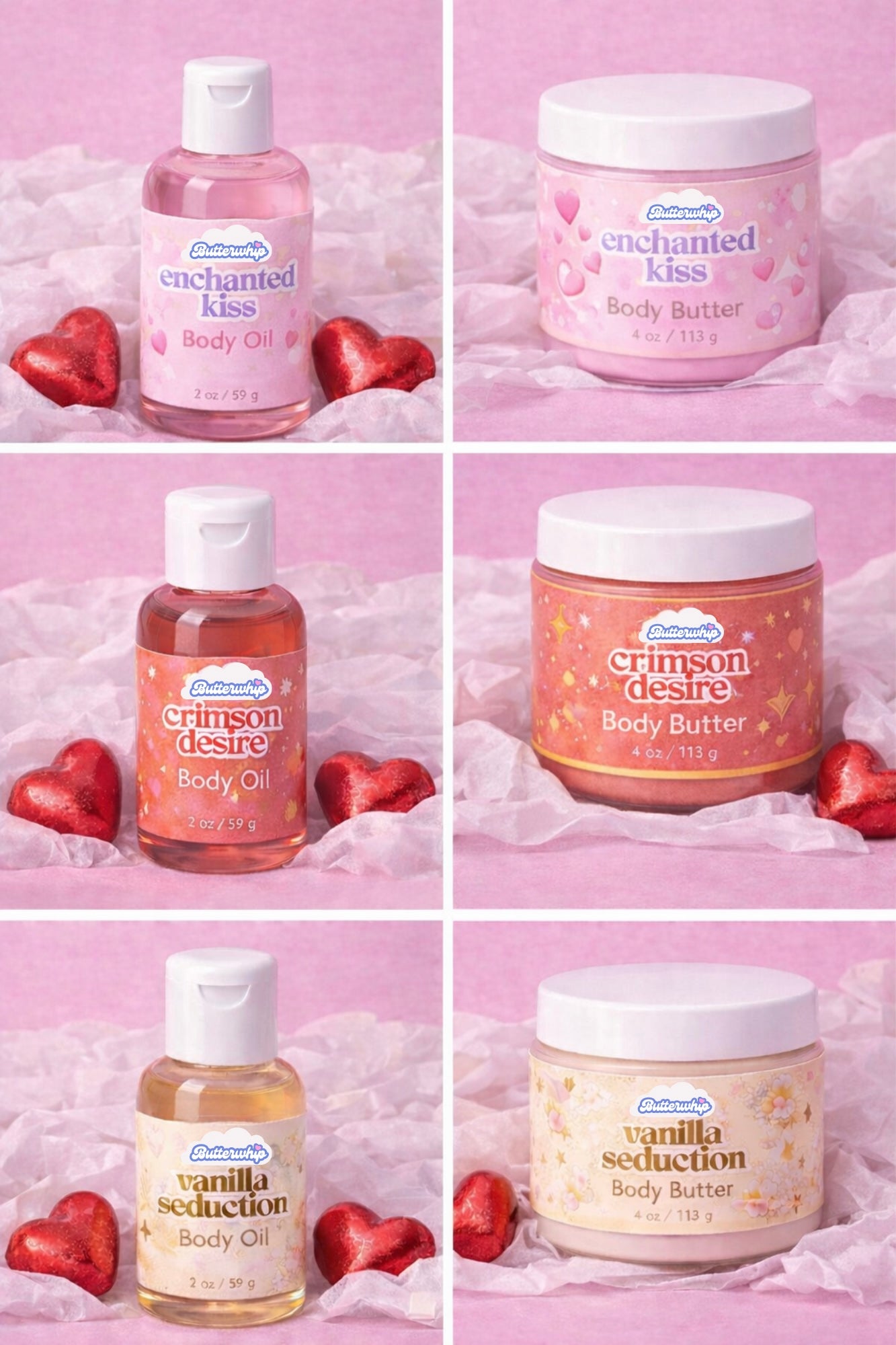 Love Bundle - 3 body butters and 3 body oils